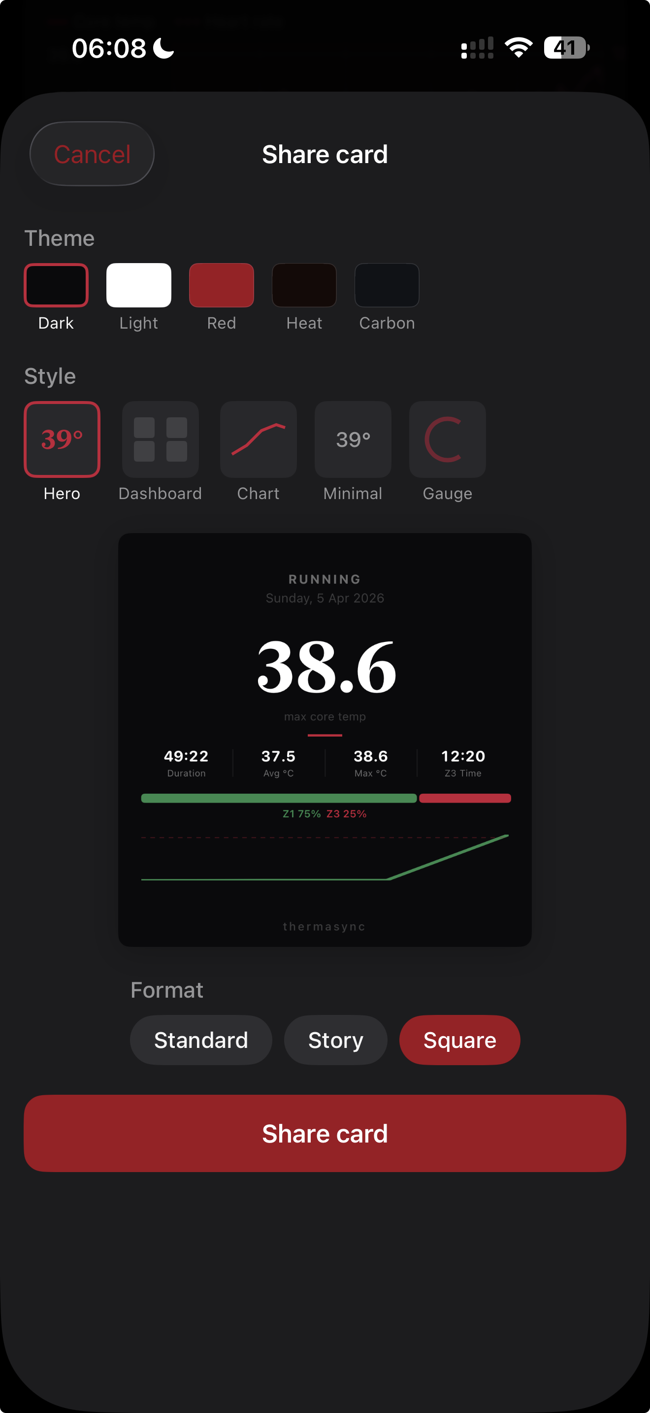 ThermaSync Share Cards